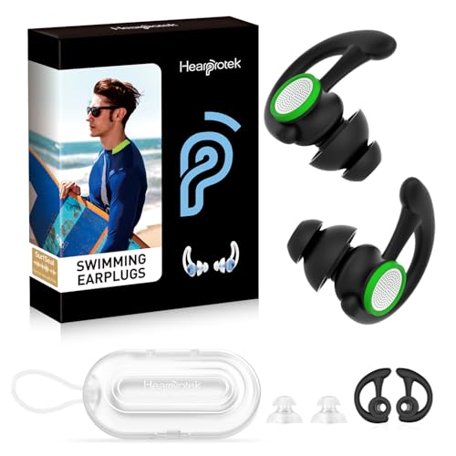 Hearprotek Swimmer Ear Plugs, 1 Pair Custom-fit Water Protection Adult Swimming Earplugs for...