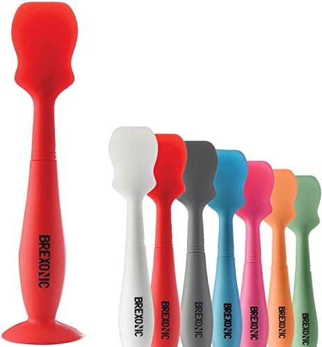 Brexonic Diaper Cream Spatula, Baby Butt Spatula For Diaper Cream, Soft Flexible Silicone Baby Bum Brush, Suction Base Diaper Cream Applicator (Red)