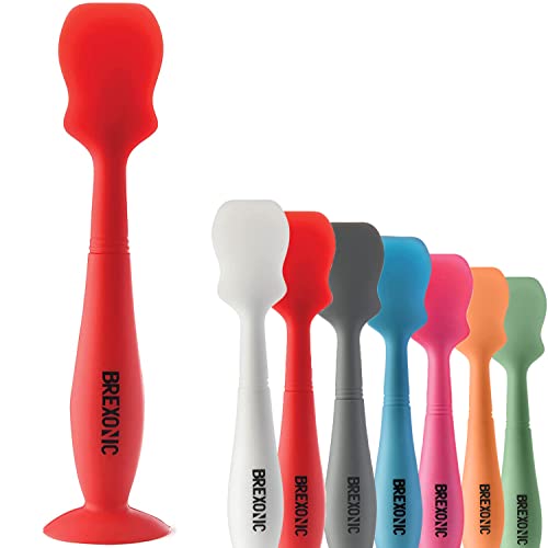 Brexonic Diaper Cream Spatula, Baby Butt Spatula For Diaper Cream, Soft Flexible Silicone Baby Bum Brush, Suction Base Diaper Cream Applicator (Red) #TOP3