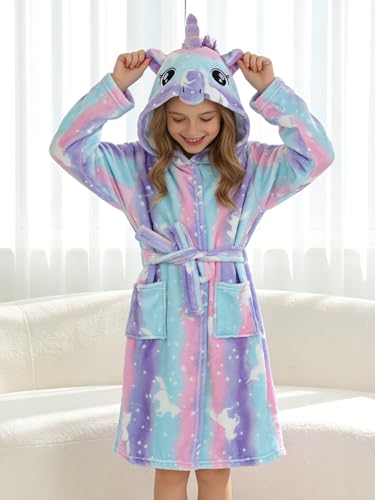 Image of Doctor Unicorn Soft Unicorn Hooded Bathrobe Sleepwear - Unicorn Gifts for Girls