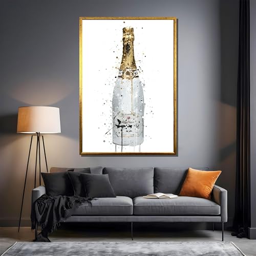 Tableau sur toile champagne art minimaliste moderne édition premium - 2