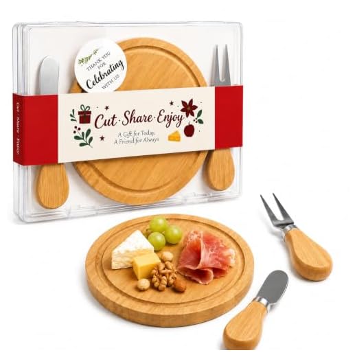 KinShare Storage-ready Bamboo Cheese Board Set, 6-Inch Mini Personal Charcuterie Tray, Gift-ready for Wedding, Bridal & Baby Shower Party