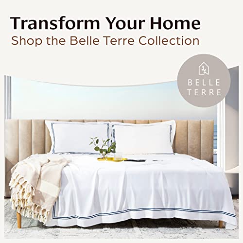 Belle Terre Cooling Bamboo Fibre Sheets Full & Mattress Topper Full Set - Ultra Soft, Breathable, And Cooling Bedding For Hot Sleepers #TOP6