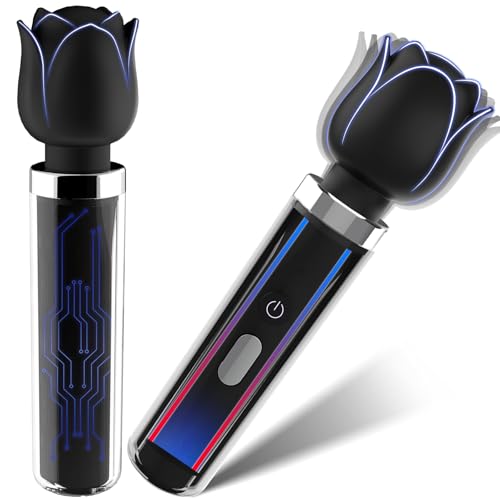 Rose Vibrator Wand Massager Sex Toys for Women and Men, Sex Wand Mini Vibrator Clitoral Nipple Stimulator Adult Toys with 10 Powerful Vibration Modes G Spot Perineum Vibrating for Couple Play