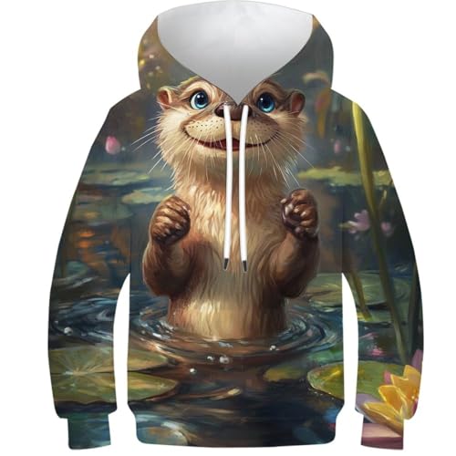 Sweat loutre 3D sweat-shirt doux pour adolescent réconfortant