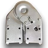 Conector de bisagra de escalera de acero resistente, junta de bloqueo ajustable de 0 a 180 grados con tornillos para reparación de escaleras de tijera plegable, interfaz plateada de 58 x 21 mm (juntas