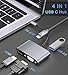 USB C to HDMI VGA Adapter, 4-in-1 USB C Hub with 4K HDMI, 1080P VGA, PD 60W Charging, USB 3.0 Data Port for Data Transfer, OTG Adapter, Compatible with MacBook, iPad, Samsung Phones