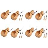 GREOHNMPAW 8 Pack Becher Im Nordischen Stil Kuksa Tasse Tragbarer Draußen Camping Trinken Wasser Becher Aus Kaffee Tasse mit