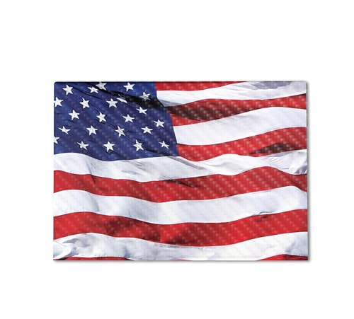 Image of Carbon Fiber Gaming Skin Compatible with HP Envy x360 16 inch (2023) - American Flag - Premium 3M Vinyl Protective Wrap Decal Cover - Easy to Apply | Crafted in The USA by MightySkins