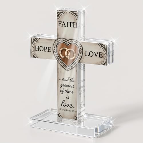PVOPVO Faith Hope and Love Marriage Religious Cross Decor Wedding