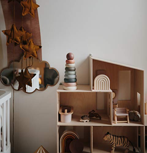 mushie Stapeltoren met ringen, stapelringen, toren met 8 ringen, voor baby's en kinderen, veilig, hoogwaardig en… - Image 3