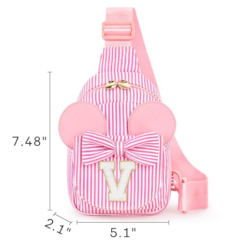Image of Mibasies Sling Bag for Girls Gift, Toddler Girl Toys, Pink V | Cute Design, Adjustable Strap, Premium Durable Materials, Ideal Gift for Girls 4-6 for Birthdays, Christmas & Holidays