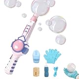 Elastic Bubble Fog Wand, Colorful Smoke Bubble Machine & Elastic Magic Wands, Elastic Smoke Bubble Machine, Giant Bubble Wand for Party, Wedding, Festival, Birthday, Colorful Lights (Pink)