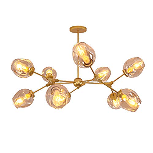 Chandelier Sputnik plafonniers ménagers à suspension industrielle 8 lumières balle de verre