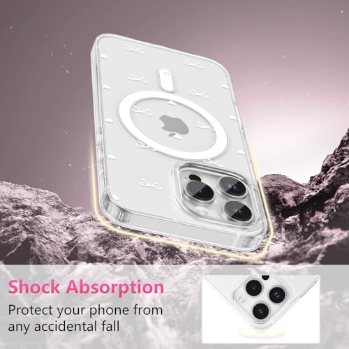 Coque magnétique iPhone 14 Pro Max blanche transparente avec motif cœur