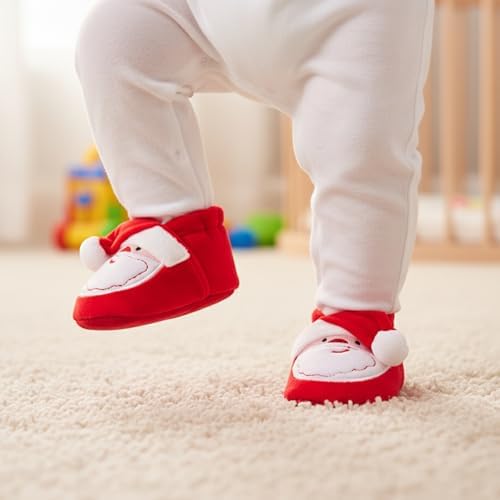 Baby Christmas Santa Shoes - Non-slip Cozy Booties