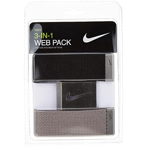 NIKE Men's Adjustable Belt in White/Gray/Black Cover