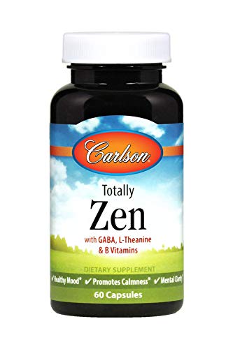 Carlson - Totally Zen, GABA, L-Theanine & B Vitamins, Healthy Mood, Promotes Calmness & Mental Clarity, 60 Capsules