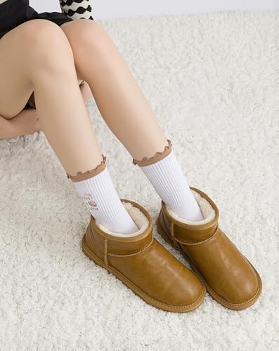 Image of Yawlsow Cute Pilates Grip Socks for Women Ruffle Frilly Yoga Socks Non Slip Cotton Crew Grippy Sock for Barre Workout