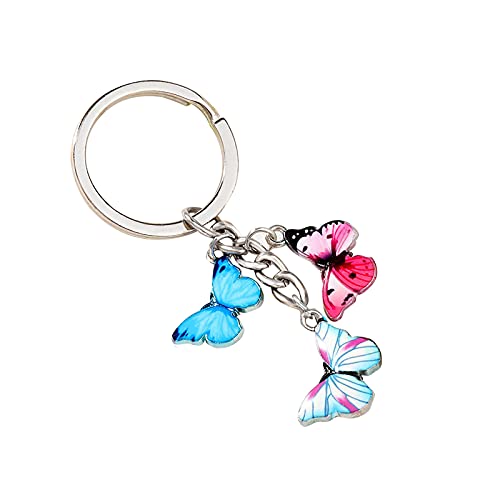 Colorful Butterfly Keychain Fashion Charm Keyring Accessory Purse Backpack Car Key Pendant for Women Girls Gifts Keepsake