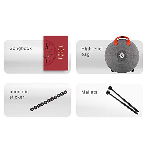 Steel Tongue Drum 14 Inch 9 s D Key con Accesorios miniatura 4