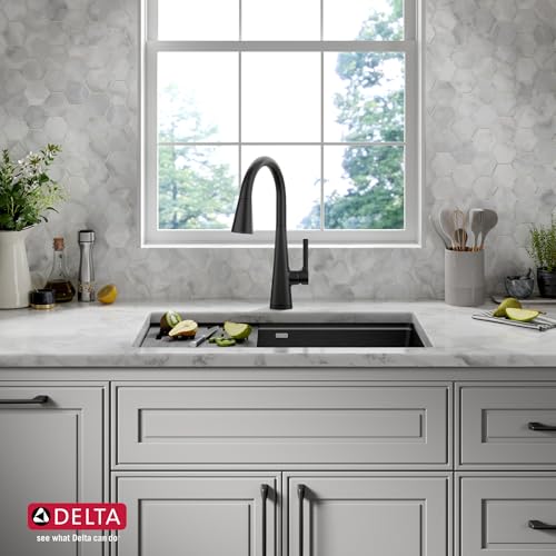 DELTA FAUCET DELTA Everest 30-inch Granite Composite Workstation Kitchen Sink Undermount Single Bowl with WorkFlow Ledge and Accessories in Metallic Black, 75B933-30S-BL by DELTA - Image 6