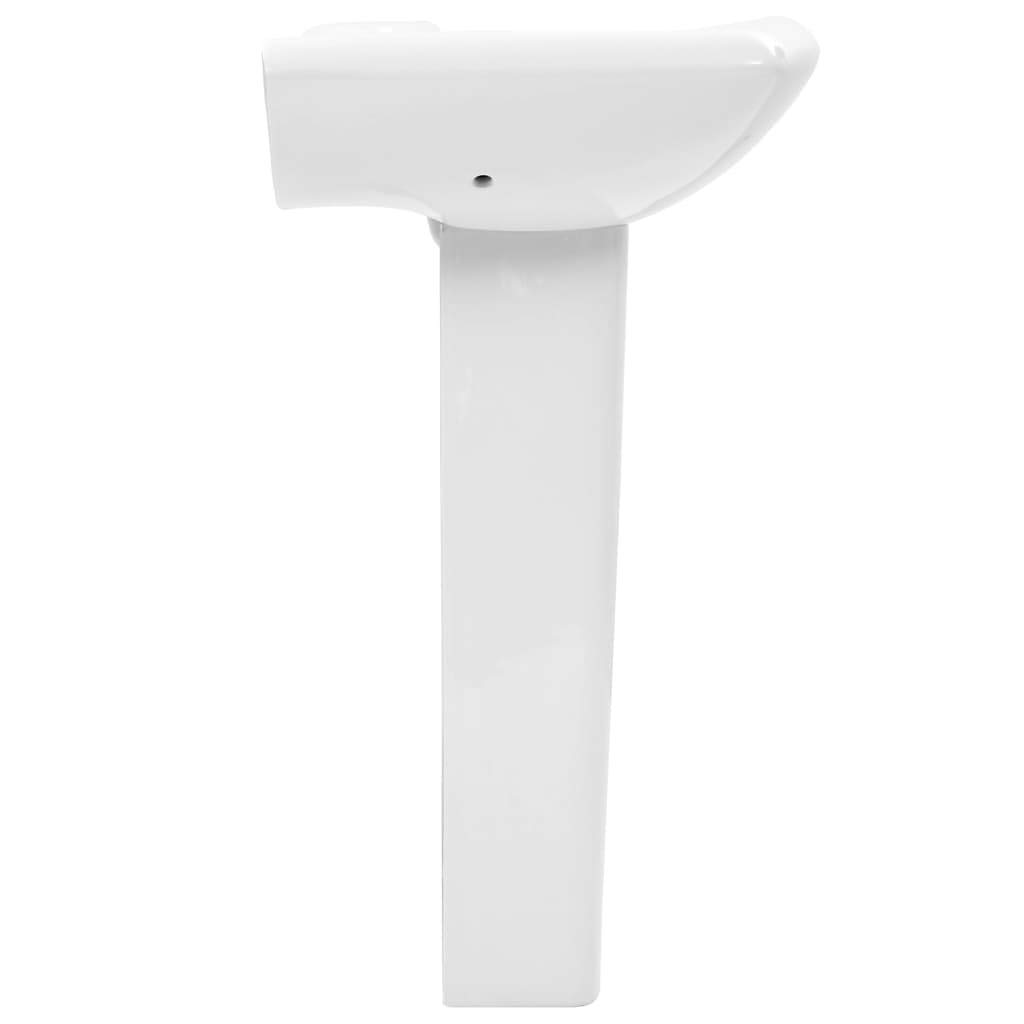 Lavabo de pie Lavabo con Pedestal en Cerámica Lavabos de Pedestal Blanco 58x47x20 cm