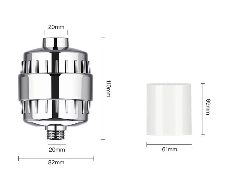 Image of 20 Stage Shower Filter Replacement Cartridge - ZGMEH Universal Shower Water Filter for Hard Water Purifier,Removes Chlorine, Heavy Metals, Iron, Other Sediments, Water Softener,Improve Skin and Hair