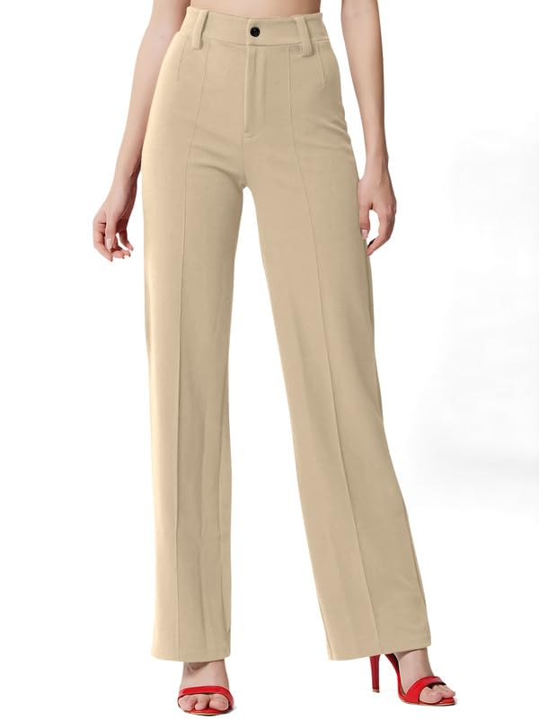 dream beauty fashion Women’s High Waist Straight Fit Korean Style Formal Trousers Pant Parallel Leg for Casual Office Work Wear (Mahir 2)-picture-46