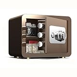Utilizzo versatile: nonostante le sue dimensioni compatte (25 x 35 x 25 cm), questa mini cassaforte offre ampio spazio di archiviazione. È perfetto for organizzare e conservare un'ampia gamma di oggetti di valore, da gioielli e documenti importanti a gadget elettronici. La sua finitura elegante si adatta perfettamente a vari ambienti, che si tratti della stanza di un bambino, di un hotel, di un ufficio o di un guardaroba.