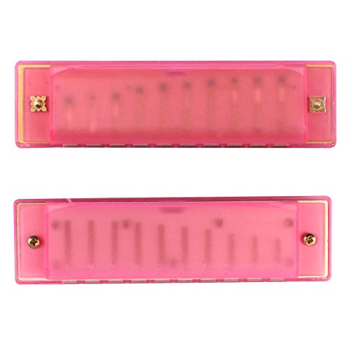 UNIME 4 PCS Harmonica for Kids, 10 Hole Translucent Harmonica for Children Kids