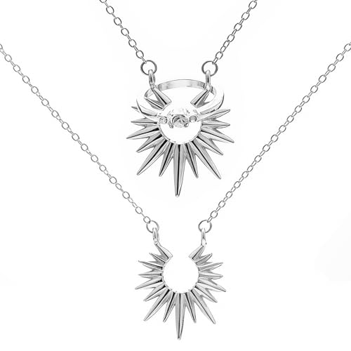 SERTRI Ring Holder Necklace, Stainless Steel Gold Open Circle Front Clasp Paperclip Necklace Charm Holder Pendant, Wedding Ring Keeper Gift for Women Men Doctors & Nurses(Sunflower Silver 19.68 Inches)