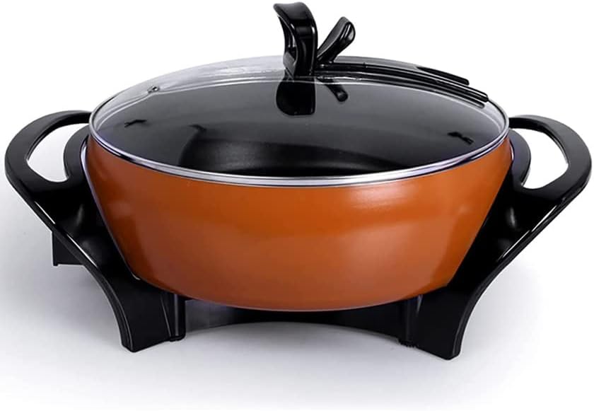 Olla Eléctrica Multifuncional 1500W Sartén Antiadherente 4L Parrilla BBQ Ajustable