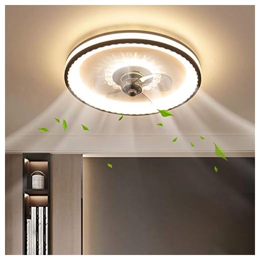 Stum Takfläkt med belysning och Fjärrkontroll Ultratunna 7CM Takljus LED 36W Dimbar Lampa, Modern Kreativitet Tyst Fläktar taklampor för vardagsrum Sovrum, Vit