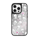 CASETiFY メタル グレーズ iPhone 16 Pro ケース [傷つけ防止/鏡面(スマホカバー) / MagSafe対応] - Cats - シルバー (ブラックバンパー)
