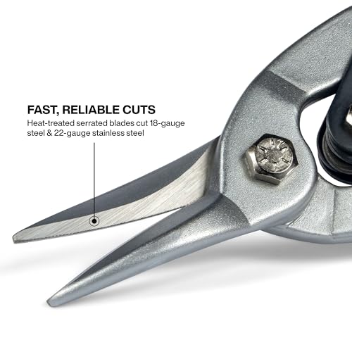 Image of Klein Tools 1202S Metal Shears, Aviation Snips, Straight Cut