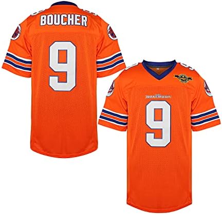 Men 9 Bobby Boucher Football Jersey The Waterboy Mud Dawgs Movie Jersey Adam Sandler (9 Orange,X-Large)