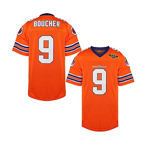 9 Bobby Boucher Adam Sandler Bobby Boucher Movie The Waterboy Mud Dogs Football Jersey with Bourbon Bowl Patch (Orange, Medium)
