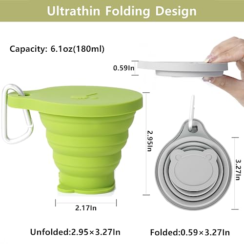 Tasse pliable de voyage en silicone gris et matcha IYYI