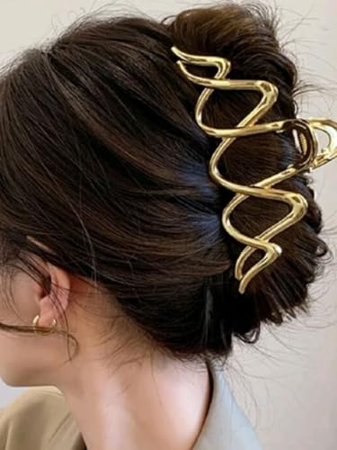 Kit 6 Presilhas De Cabelo Prendedor Grande Piranha Grampo Formato Moderno Luxo Acessório Cabelo Meni