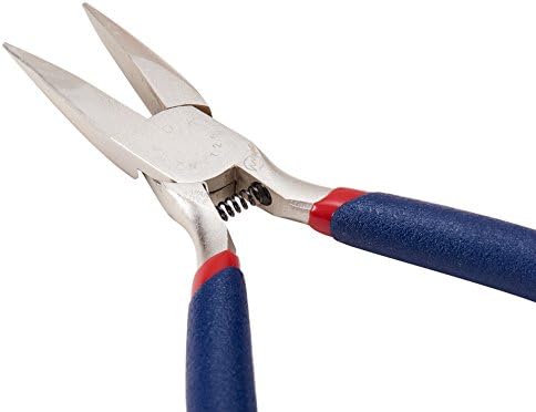 PandaHall Elite 1 Set Size 130x53mm Flat Nose Pliers for Jewellery Making Craft 316 Stainless Steel Short Chain, Blue