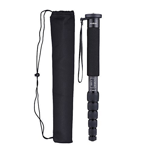 Andoer C-555 155cm / 5.1ft Cam¨¦ra Monopod Unipod en Fibre de Carbone Stick 6-Section avec Sac de Transport Max. Chargez 10kg / 22Lbs pour Nikon for Canon Sony A7 Pentax Cam¨¦Scope Video Studio - Image 8