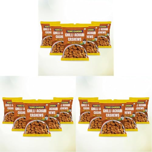 Image of Tong Garden 30g Chilli Achari Cashews | Spicy & Tangy Cashews with Bold Seasoning | Protein-Rich Healthy Nuts | Perfect for Snacking & Parties - (Pack of 15)