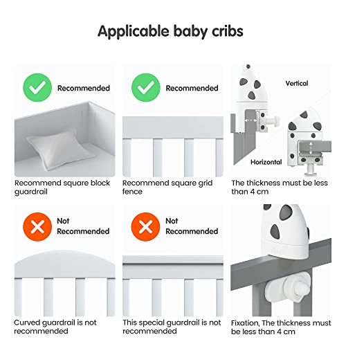 TUMAMA Remote Control Musical Nursery Mobile Soft Plush Tummy Time Mirror Hanging Toys, Baby Moblie Crib with Night Light Projector Baby Shower Gifts for 0 3 6 9 Month - Thumbnail 7