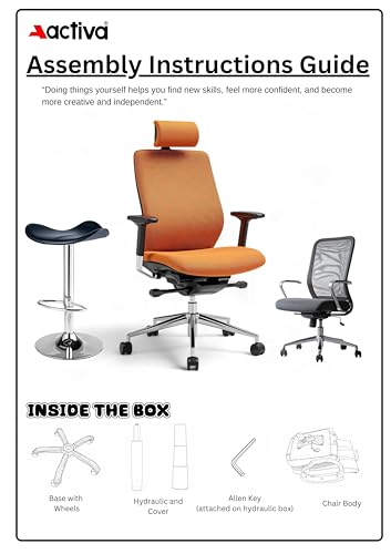 Image of activa Ergonomic Office Chair | Leatherette Seating Chair with Adjustable Height | 3-Year Warranty | 360 Revovling Chair| Comfortable Padded Seating /Suitable for Office /Study (Venture, Black & Tan)