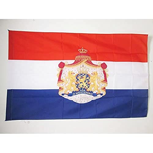 AZ FLAG, Netherlands with arms Flag, 3x5 Ft, Dutch Banner with Sleeve, 100% Polyester, Fade Resistant, Vivid Colors