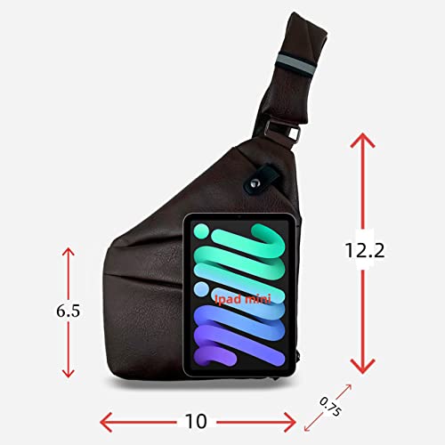 Vuuean Personal Flex Bag,Sling Bag Anti-Thief Crossbody Shoulder Bag Multipurpose Crossbody Backpack For Outdoor (Brown Leather) #TOP1