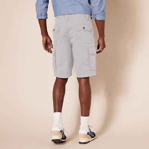Image of Amazon Essentials Men's 10 inch Classic-Fit Cotton Cargo Shorts with Pockets, Zip Fly, Button Waist (Available in Big & Tall)