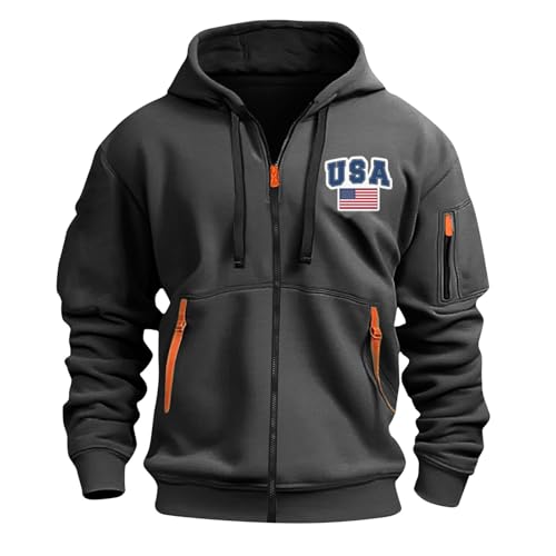 Full Zip Hoodies for Men Fall Fashion Casual Tactical Hoodie Long Sleeve Multi-Pockets Winter Work Jackets2