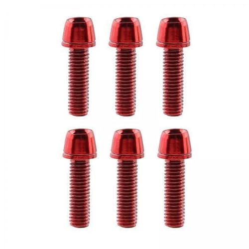 LckCryspho 自転車用ステムボルト チタンコーティング鋼製 6個セット M5x17mm マウンテンバイクロードバイク対応 ハンドルバー交換パーツ 軽量耐摩耗